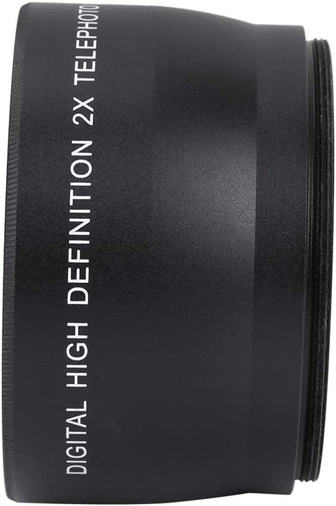 Telephoto Lens, 58MM 2X Magnification Telephoto Lens Aluminium Alloy Teleconverter Lens for 58mm Diameter and 18-55 Focal Length Lens default...
