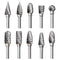 Tungsten Carbide Rotary Burr Set for Dremel, 10PCS Carbide Double Cut Carving Burr Bits with 1/8” Shank Rotary Tool Accessories for Woodworking, E...