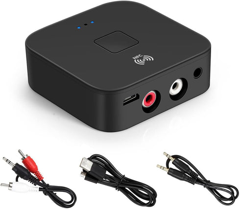 Bluetooth Receiver for Home Stereo RCA, 3.5mm AUX Wireless Audio Adapter for Home and Car Stereo System,NFC-Enabled...