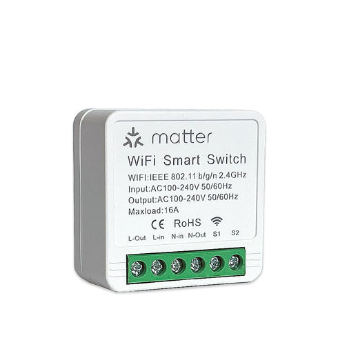 Smart Light Switch, Matter Mini Smart Relay Module for DIY Smart Home Automation Solution, Smart Light Switch Compatible with Ewelink, Alexa, Goog...