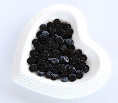 11/32 Inch (9mm) Very Small Button Tiny Size Sewing Flatback Resin Buttons Color Black Pack of 500 Pcs...
