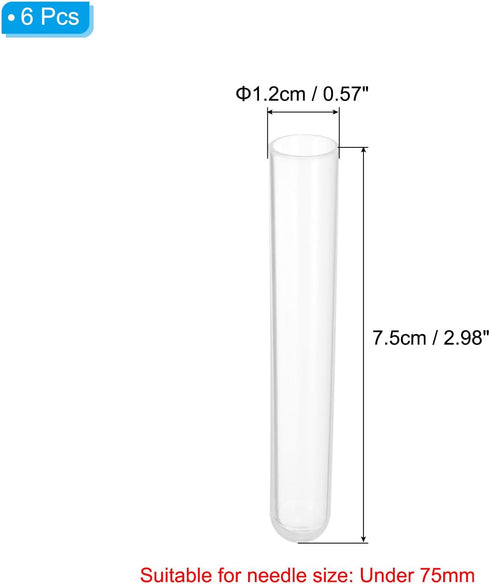 PATIKIL 3" Length Plastic Sewing Needle Storage Holder, 6 Pcs Portable Matte Embroidery Needle Pin Toothpick Storage Tubes Case for Craft Knitting...