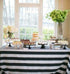 lovemyfabric Cotton 2 Inch Black & White Stripes Tablecloth for Wedding/Bridal Shower, Birthdays, Special Events (58"x76")...