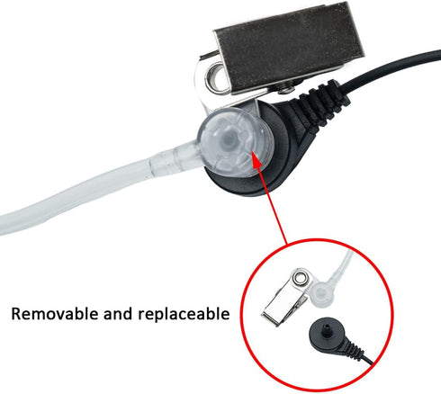 Walkie Talkie Headset with PTT Mic 1 Pin Covert Acoustic Tube Earpiece for Talkabout MH230R MR350R T200 T200TP T260 T260TP T460 T600 MT350R 2 Way ...