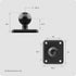 TUSITA Metal Rectangular AMPS Connection Plate with B Size 1" Ball Black...