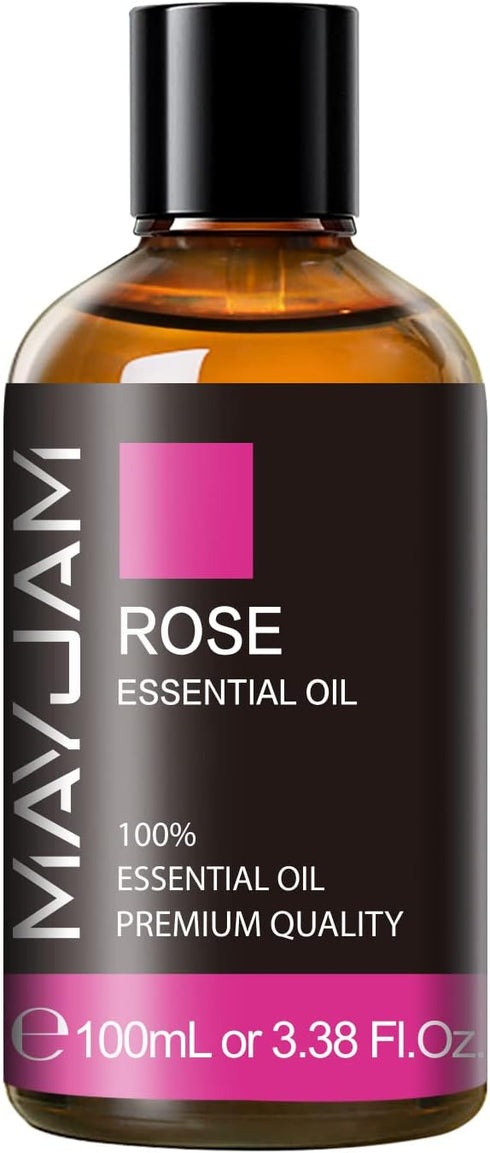 Rose Essential Oil, MAYJAM Premium Pure Essential Oils for Diffusers for Home, 3.38FL.OZ Large Volume Rose Oil for Soap Candle Making Massage...