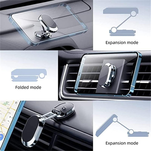Magnetic Phone Holder for Car – Black ?Upgrade Foldable? Dashboard Phone Holder, Strongest Metal Sticker Magnet Car Mount for Cell Phone, carmount...