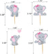 48pcs Pink Elephant Cupcake Toppers, Double Sided It's A Girl Picks, Cake Decorations for Elephant Theme Birthday Baby Shower Little Peanut Party ...
