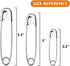 vrupin 100Pcs-3inch Stainless Steel Safety Pins,Safety Pins Bulk Metal Silver Sewing Pins Clothing Clips Tool 75mm Decorative Safety pins...