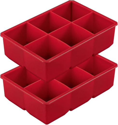 Houdini Large Cube Silicone Tray Ice Mold, 2 pack, RED, 5257595...