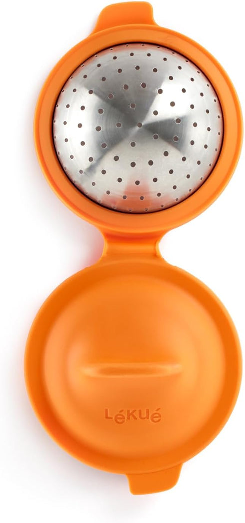 Lekue Poached Egg Maker/Poached Egg Cooker Set of 2, Orange...