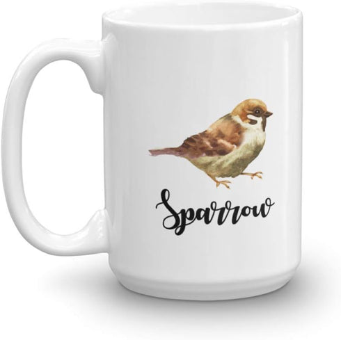 Sparrow Ceramic Coffee & Tea Mug, Décor, Accessories, Novelty Token, Items & Kitchen Utensils For Sparrows Lover, Bird Watcher Men & Women (15oz)...