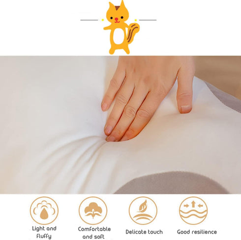 Lonng Gray Cat Plush Pillow Toy Sleeping Pillow Cute Cartoon Cat Stuffed Animals Soft Long Body Pillow Gift for Kids(19.68in)...