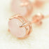 Rose Quartz Stud Earrings in Sterling Silver and 14K Rose Gold Plated...