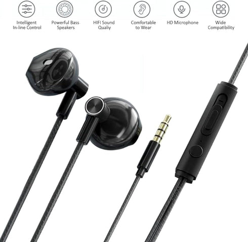Kamon 4 Pack Earbuds Headphones with Remote & Mic, Earphones Wired Stereo in-Ear Bass for iPhone, Android, Smartphones, iPod, iPad, MP3, Fits All ...