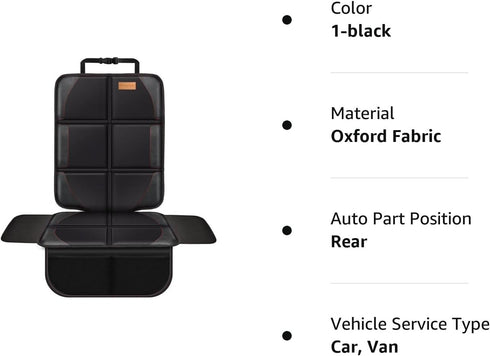 Car Seat Protector, 1 Pack, Thickest Padded 600D Fabric Padding, Waterproof, Durable, Anti Slip Backing, Child Seat Protection, Suitable for Babie...