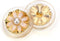 Clear Acrylic Cream Resin Flower Golden Metal Base Shank Buttons 20 Pcs - 18mm, 23/32"...