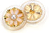 Clear Acrylic Cream Resin Flower Golden Metal Base Shank Buttons 20 Pcs - 18mm, 23/32"...