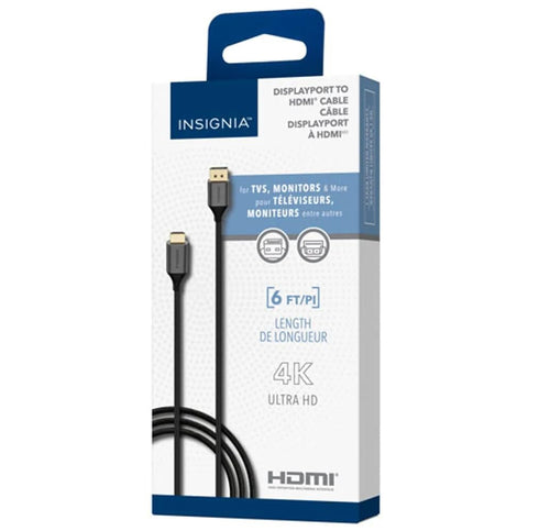 INSIGNIA 1.8 m (6 ft.) DisplayPort/HDMI Cable (NS-PD06502-C)...