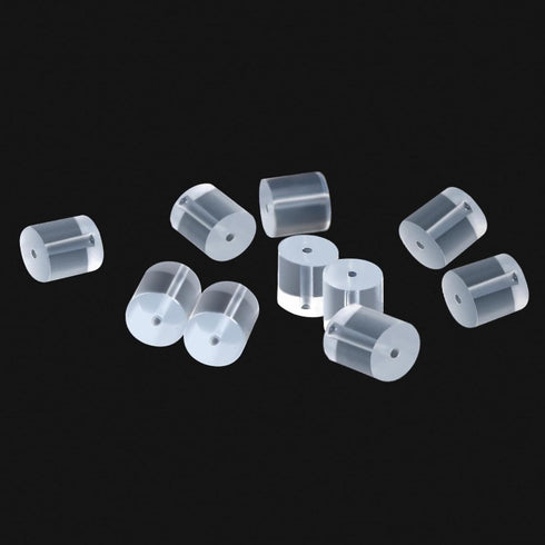 Clear Earring Backs, 200PCS Plastic Earring Stoppers, Tube Earring Findings, Hypo-allergenic Jewelry Accessories...