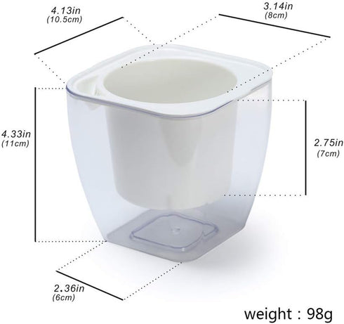 Self Watering Planter , FENGZHITAO African Violet Pots, Clear Plastic Automatic-Watering Planter Flower Pot Square Plant Pot for All House Plants,...