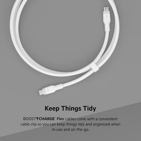 Belkin BoostCharge Flex Silicone USB-C to USB-C Cable (3M/10FT), MFi-Certified Charging Cable for iPhone 15 Series, Samsung Galaxy Series, Google ...