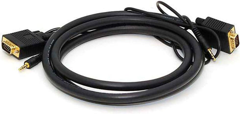 Monoprice Super VGA Cable - 6 Feet - HD15 Male/Male with Stereo Audio and Triple Shielding (Gold Plated)...