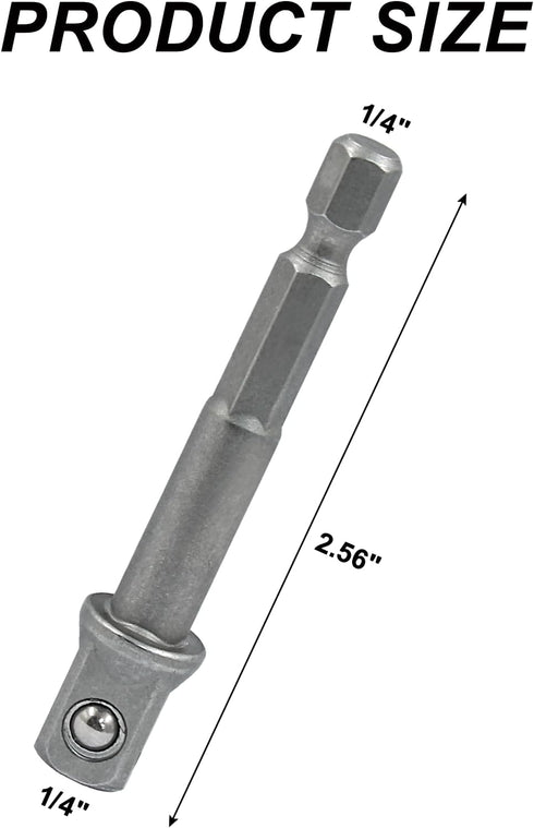 6 Packs 1/4 Inch Impact Grade Socket Adapter Set, 1/4 Hex Shank Square Socket Bit Adapter for Cordless Drills & Screwdrivers...