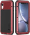 Lanhiem iPhone XR Metal Case, Heavy Duty Shockproof Case with Built-in Glass Screen Protector, Rugged Full Body Protective Cover for iPhone XR, Re...