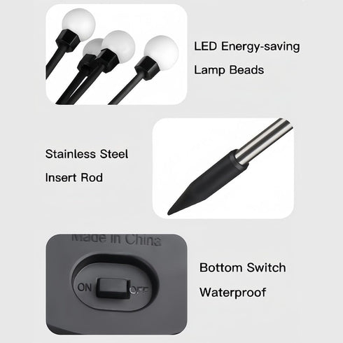 2 Pack 20 LED Solar Garden Lights - Upgraded Waterproof Outdoor Firefly Lights for Yard, Patio, Pathway, and Walkway Decor in Warm White - Solar-P...