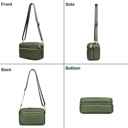 Functional Multi Pocket Crossbody Bag for Women Stylish Ladies Shoulder Messenger Bags Purse...