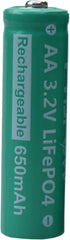 AA 3.2V LiFePo4 650mAh Solar Battery, AA 3.2V Lithium Iron Phosphate Rechargeable Battery for Garden Solar Light- (6-Pack)...