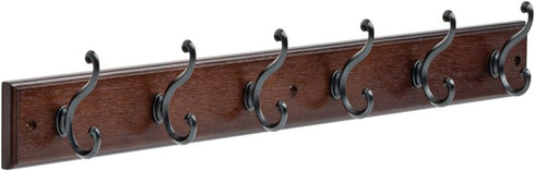 LIBERTY 165541 Wall Mounted Coat Rack with 6 Decorative Hooks, 27 Inch, Soft Iron and Cocoa...