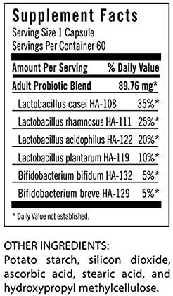 Flora Adult's Probiotic - Vegetarian Daily Probiotic for Gut & Digestive Health - Includes Lactobacillus & Bifidobacterium - 17 Billion CFU - Glut...