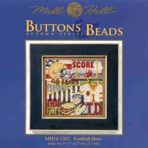 Football Hero Beaded Cross Stitch Kit Mill Hill Buttons & Beads 2011 Autumn Series MH141202...