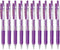 Zebra Sarasa Clip 0.7 Retractable Gel Ink Pen, Rubber Grip, 0.7mm, Purple Ink, Value Set of 10...