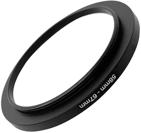 58-67(58mm Lens to 67mm Filter) Step-up Aerometal Camera Lens Filter Adapter Ring, Fire Rock Aviation Aluminum Alloy 58mm-67mm Step Up Ring for Fi...