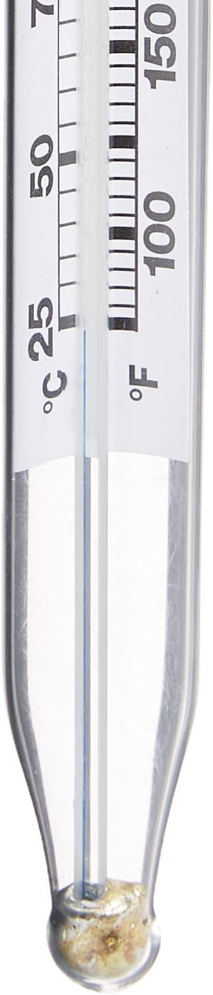 CDN Candy & Deep Fry Thermometer | 8" Durable Lab Glass | Non-Mercuric, Dual-Scale | 75–400°F Range | For Candy Stages, Deep Frying, Oil, Jelly, S...