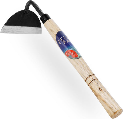 Garden Weeding Sickle/Hand Hoe, Gardening Cutting Grass Sickle, Japanese Sickle Style Hand Weeder Tool with thick Blade&Wooden Handle...