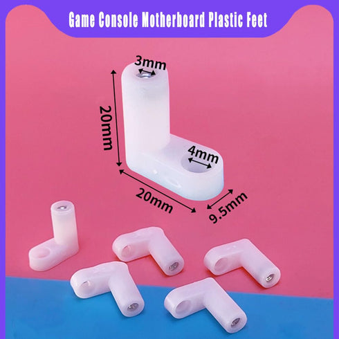 40pcs Game Console Motherboard Plastic Feet, L Shape Type PCB Board Spacer Mounting Feet with Screws, for Arcade Gaming Circuit Board Accessories ...