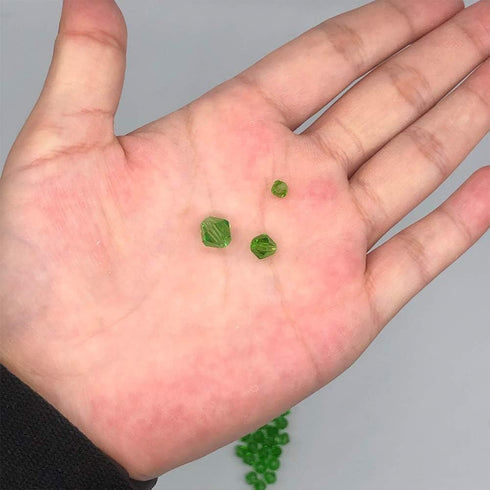 110 Pcs 8mm Moss Green Bicone Crystal Glass Beads for Jewelry Making...