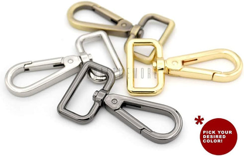 CRAFTMEMORE 2PCS 1 Inch Push Gate Snap Hooks Metal Swivel Lobster Claw Clasp Purse Hardware SC21 (Silver)...