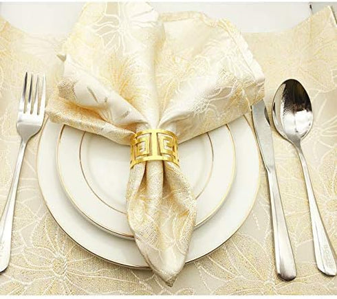 Set of 6 Napkin Rings for Dinning Table Setting- Napkin Holder Rings for Holiday Party, Home Kitchen for Casual or Formal Occasion,Wedding Party D...