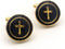Cross Pair Round Gold Cufflinks...