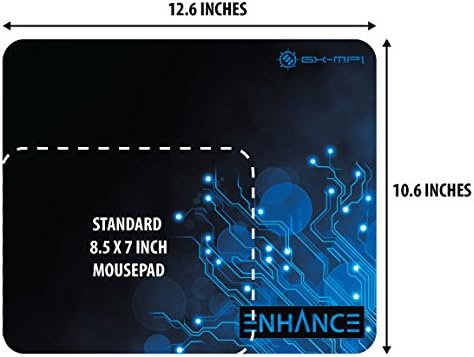 ENHANCE Small Gaming Mouse Pad (12.6 x 10.6) - Small Mouse Mat, Anti-Fray Stitching, Non-Slip Rubber Base, Precision Tracking for Mousepad with Sm...