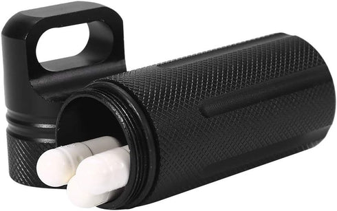 Keychain Container, Pill Containers, Pill Storage Case Keychain, Waterproof Airtight Bottle, Dry Box for Men Women Outdoor Travel Camping Tool (Bl...