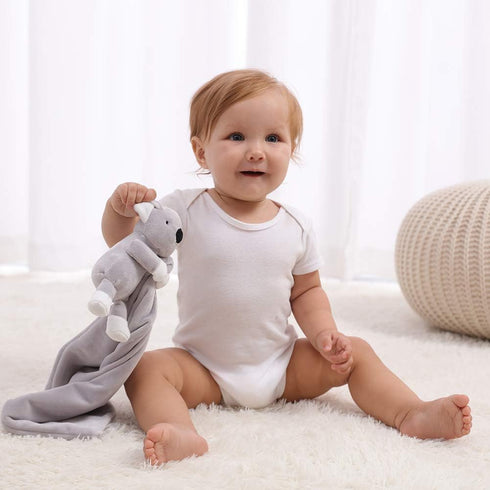 Apricot Lamb Stuffed Animals Security Blanket Gray Koala Infant Nursery Character Blanket Luxury Snuggler Plush (Gray Koala,)...