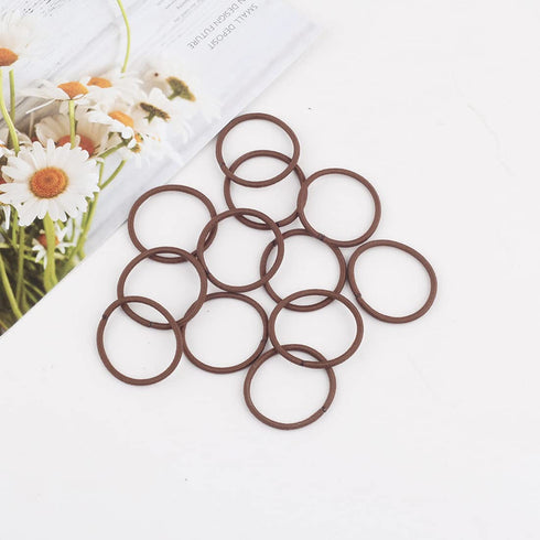 100 Pieces Small Baby Girls Hair Elastics Hair Ties Ponytail Holders Hair Bands for Kids(2 mm x 2.5 cm,Brown)...
