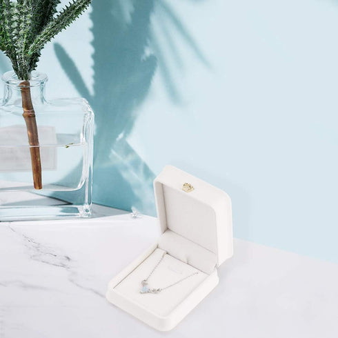 iSuperb 2 Pcs Necklace Pendant Box Velvet Interior Bracelet Jewelry Gift Box Chain Necklace Display Storage Case for Engagement Proposal...