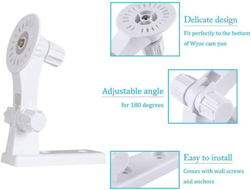 Wyze Cam Pan Wall Mount - ALLICAVER Security Mount Bracket for Wyze Cam Pan and Wyze Cam, Special Design for Both Wyze Labs 1080p HD Home Camera (...